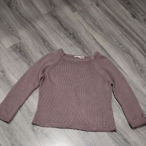 Chunky 100% Cotton Knit Taupe Sweater